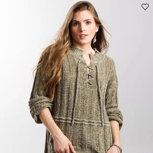 Chenille Lace-Up Sweater